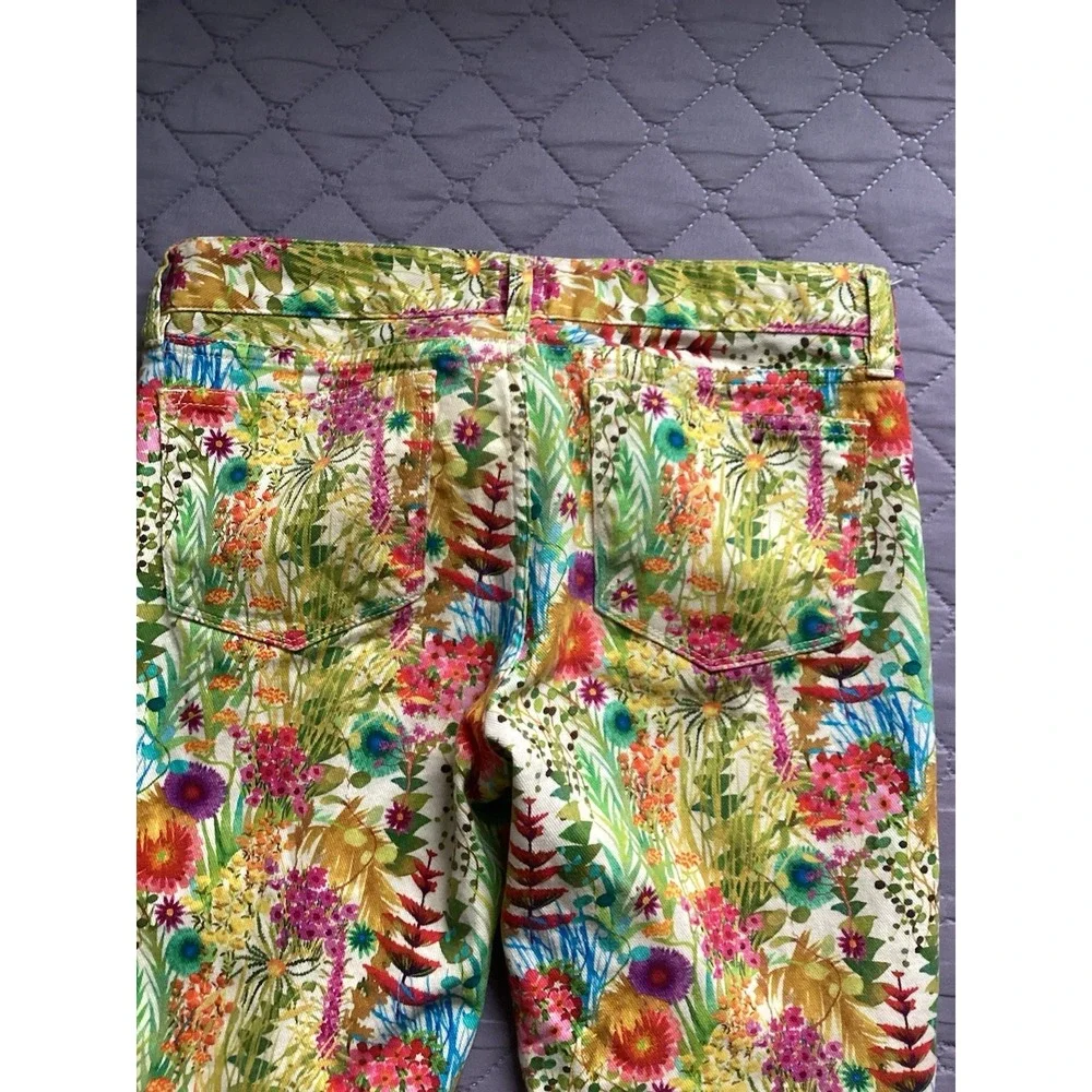 J. Crew Toothpick Pants Womens 26 Floral Print Liberty Art Ankle Jeans festival - Picture 13 of 16